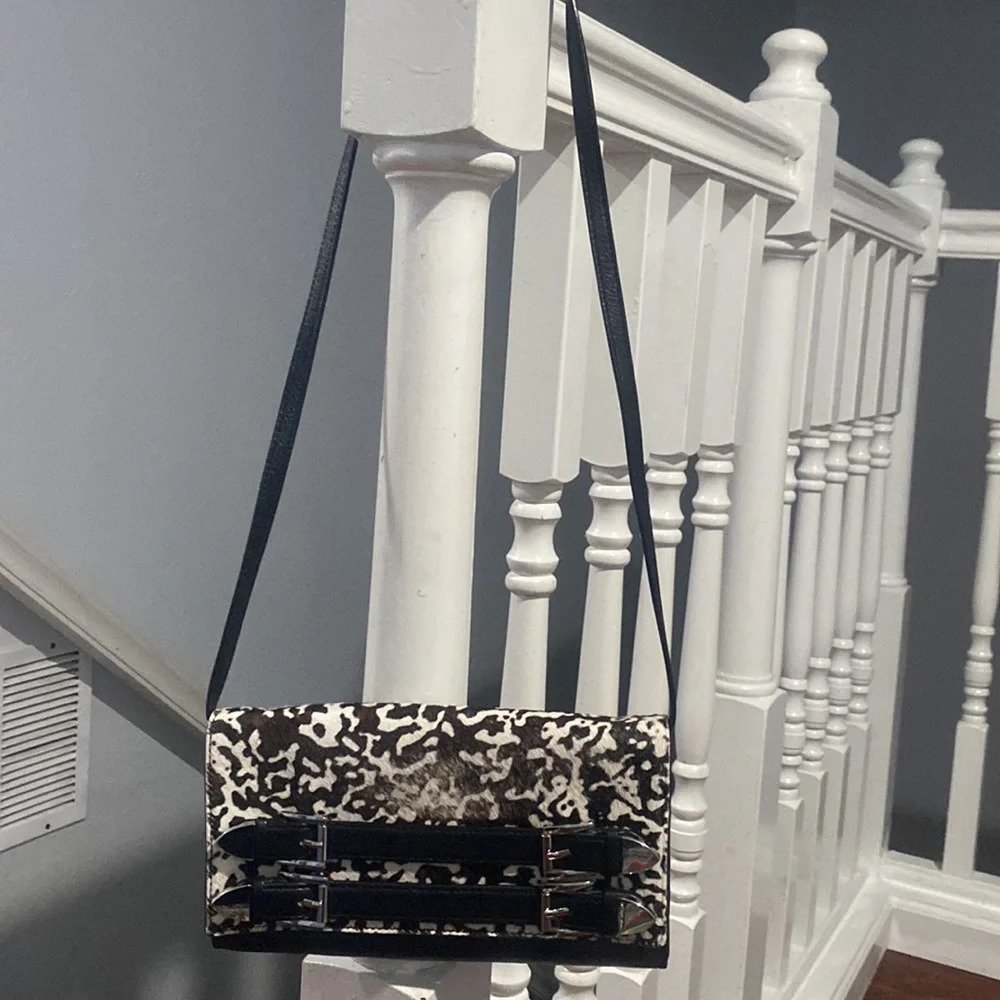 Michael Kors Haircalf Leather Robin Convertible Clutch/Shoulder Bag/Handbag - Picture 3 of 10